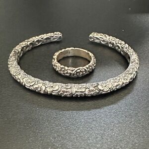 Intricate Silver Floral Bracelet